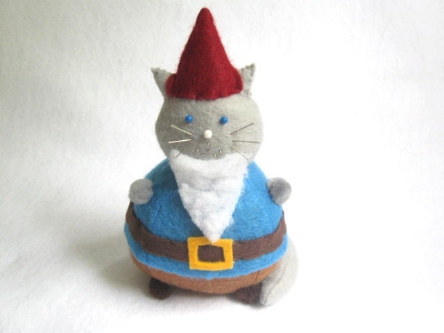 Gnome Cat Pincushion Gomer RESERVED FOR sprigofivy