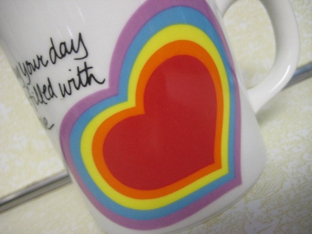 Vintage Avon Rainbow Heart Mug  The Love Mug