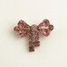 Vintage Pink Rhinestone Brooch Pin Bow Jewelry