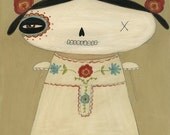 Pop Modern Art, Folk Art Print (La Muerta)