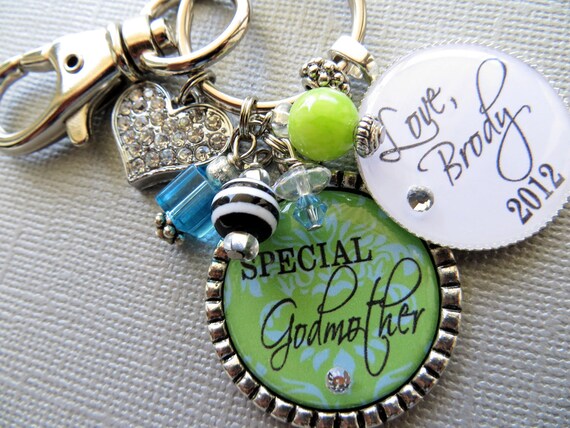 Special Godmother, Grandma, Aunt, Mom, etc. Double Pendant Keychain -Personalized Children's Names-- Nana, Mimi, Mom