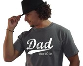 Father's Day Shirt - Dad since (any year) - Personalized Dad Tshirt - sizes sm, med, lg, xl - many colors available
