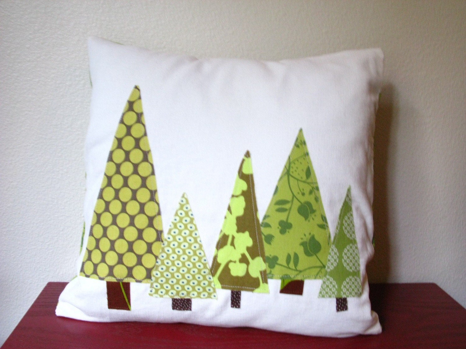 Pillow- Woodland Forest in Moss Green and Olive (insert included)