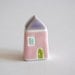 Little Clay House - Pink Lavender - Miniature Ceramic Cottage