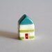 Little House - Lime white Red Aqua - Stripes
