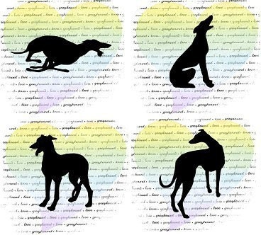 Greyhound Love Note Cards Whippet Galgo Dog Series I