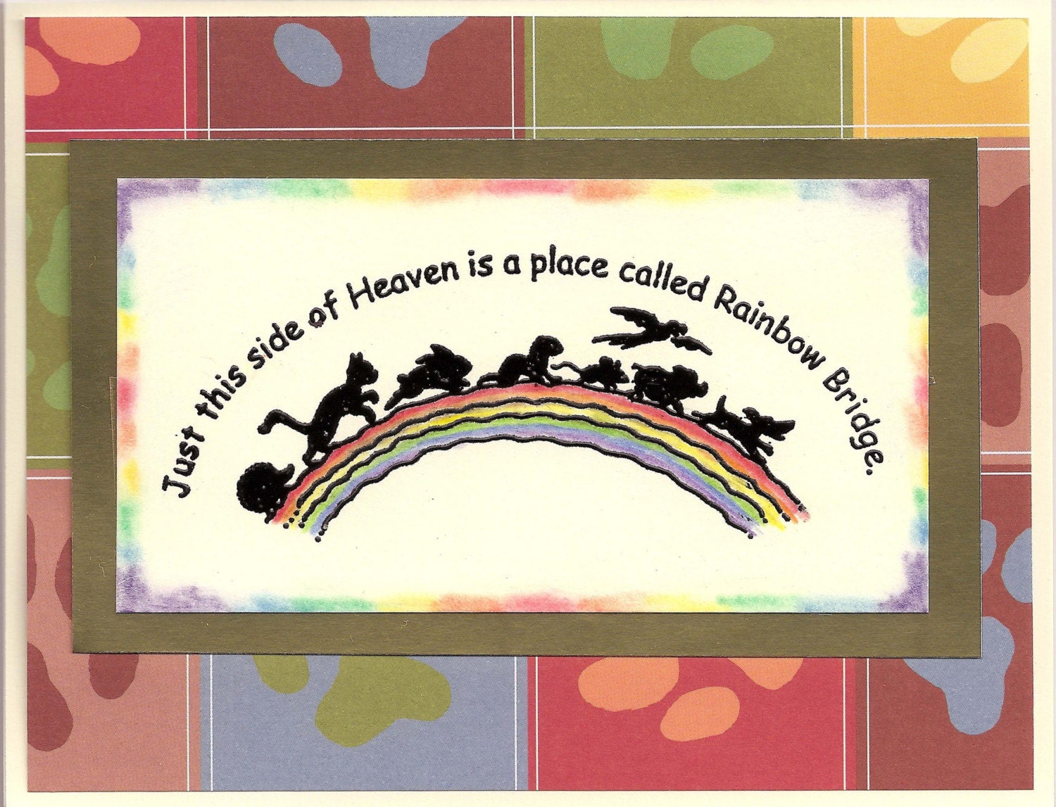 Pet Rainbow Bridge Sympathy Card Dog Cat Bird Bunny By Suebero Pet Rainbow Bridge Sympathy Card Dog Cat Bird Bunny By Suebero