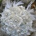 Deposit for an heirloom rich pearl brooch bouquet with ostrich feathers -- made-to-order bridal bouquet