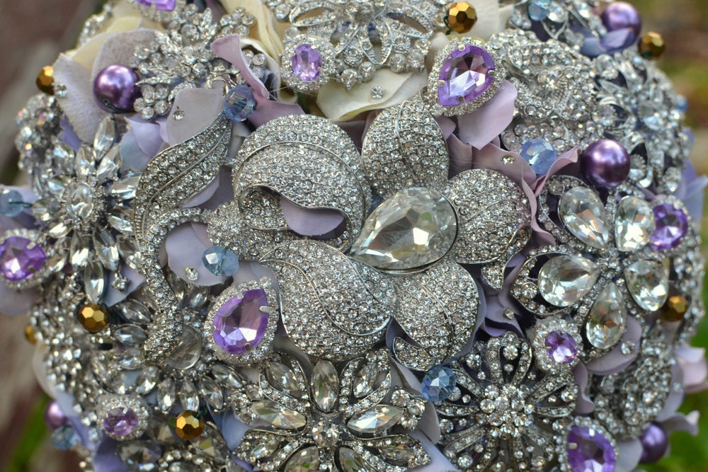 Deposit on an lavender brooch bridal bouquet--made-to-order
