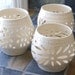 White Wedding Luminary, Candle Holder, Votive, Ceramic Lantern, Vase,Sun,Sunburst, Cross
