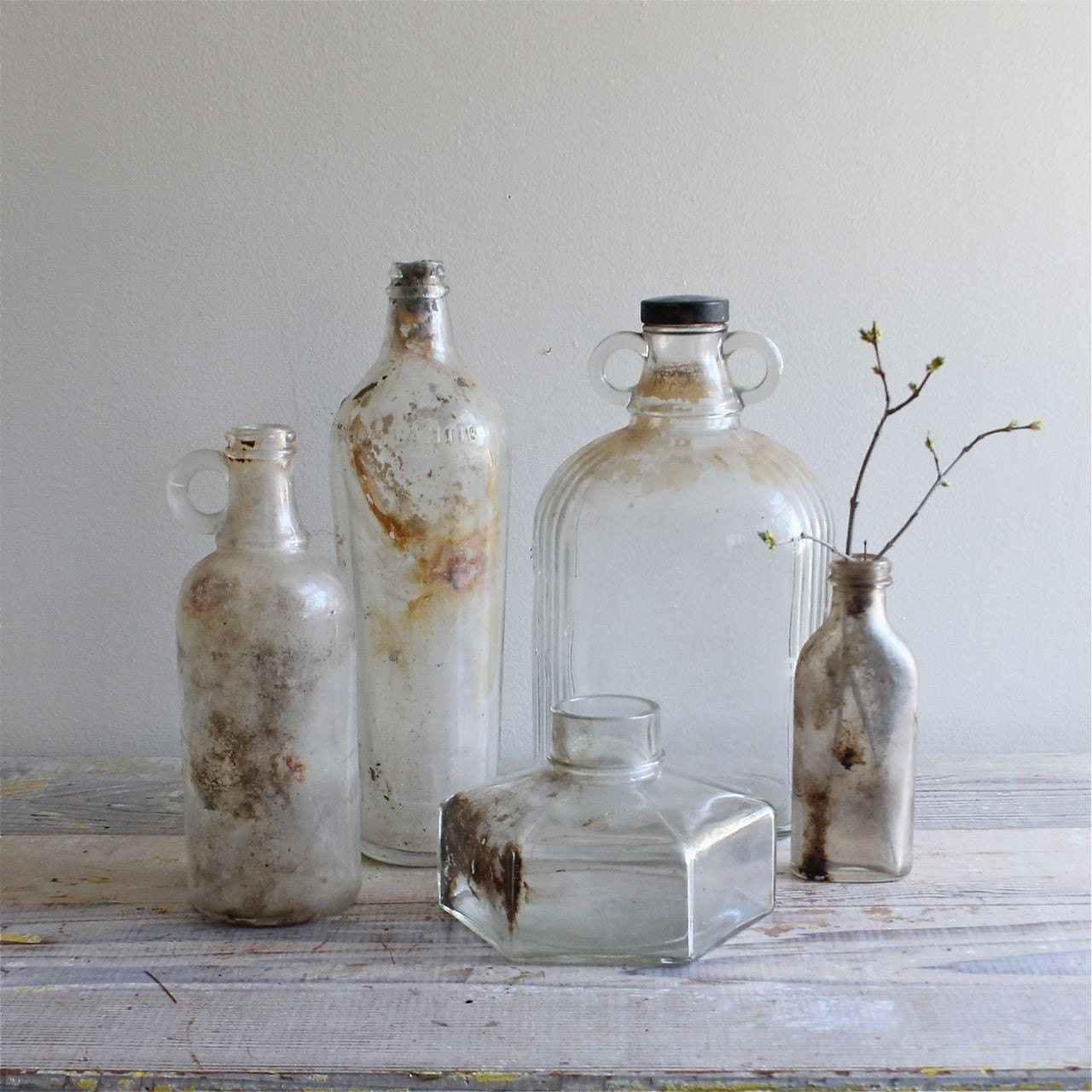 Antique and Vintage Bottle Display by ethanollie on Etsy