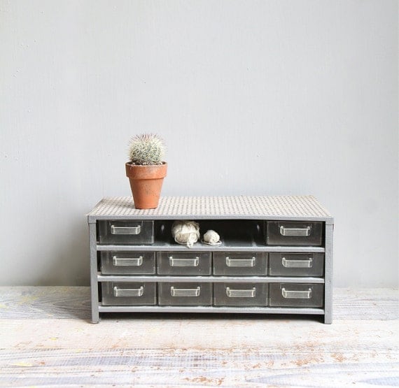 Vintage Industrial Organizer Drawers