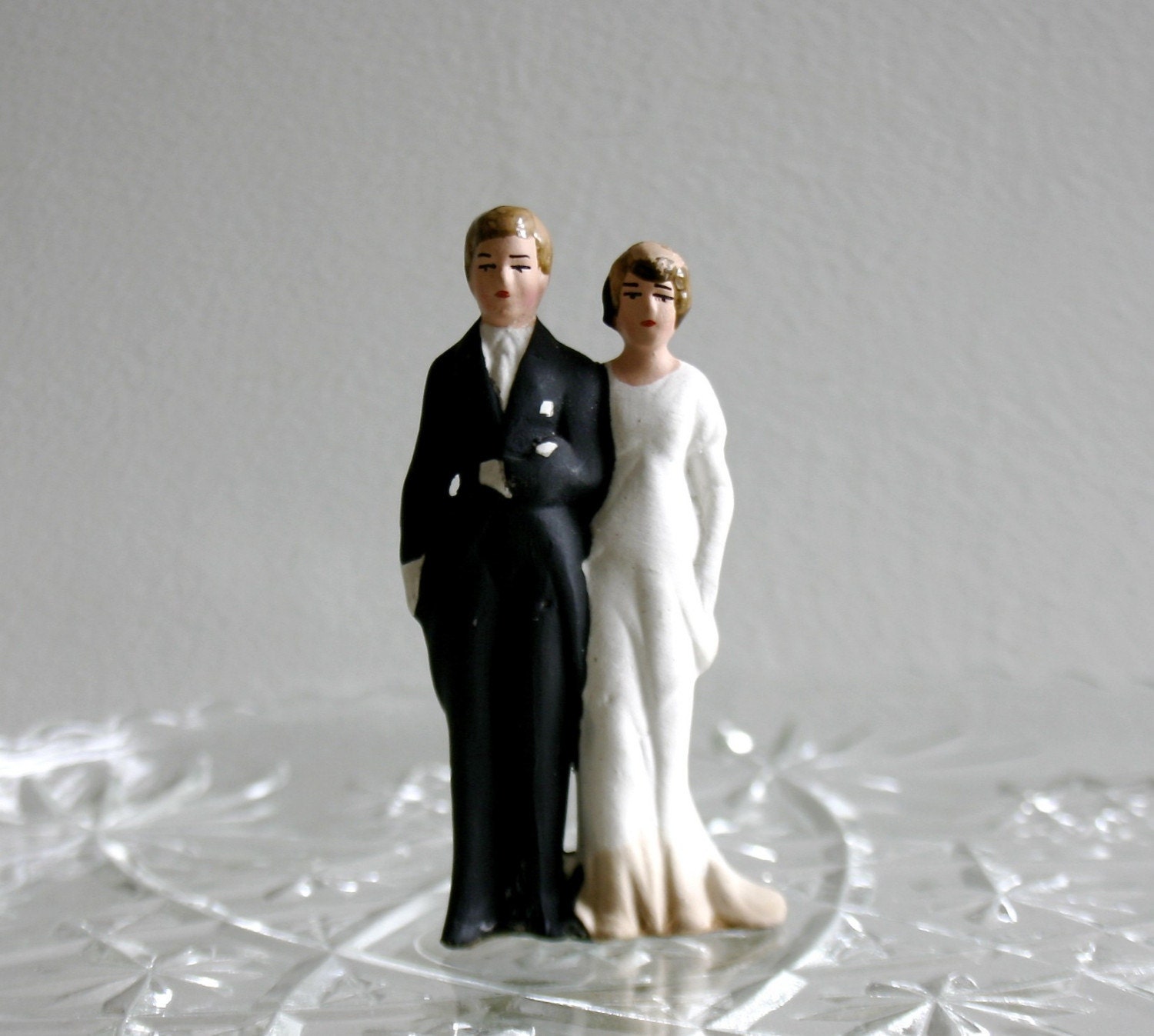 Vintage Bisque Wedding Cake Topper