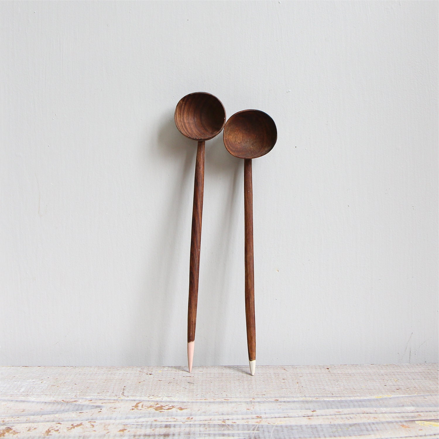 Antique Hand Dipped Wood Spoon