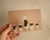 It is cold outside - Set of 4 postcards - Photo print - Paper diorama