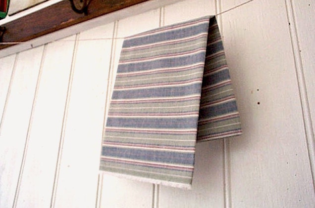 Selvedge chambray stripe pocket square, handkerchief - eco vintage fabric