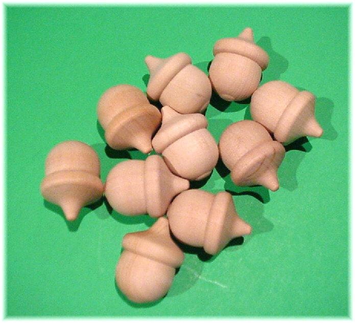 12 Wood Acorns - DIY Paint it Yourself - Waldorf Nature Table Acorn for Children Activity