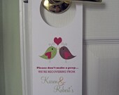 Wedding Door Hangers  - Set of 10 - Please Don't Make a Peep - Great for OOT Bags