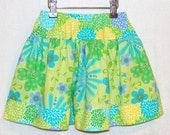 Green and Blue Floral Bouquet Garden Skirt Size 3T
