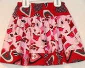 Cupcakes and Hearts Valentine's Gathered Garden Skirt Size 3 Toddler