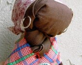 OOAK repurposed African ethnic Homespun Rag doll