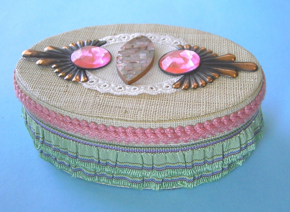 OOAK handmade altered art upcycled collage trinket  box