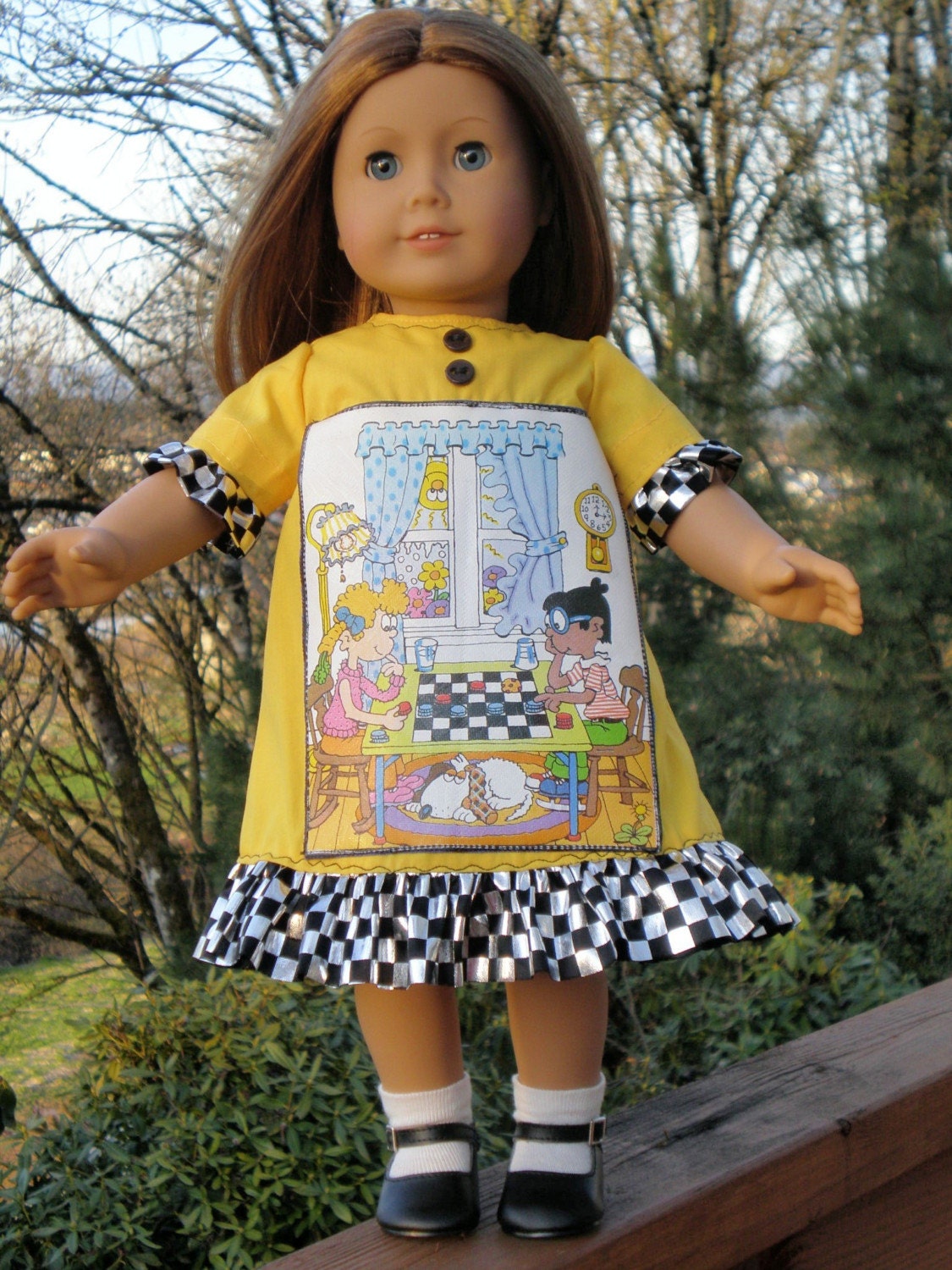 SILLY PICTURE PUZZLE AMERICAN GIRL DOLL DRESS OOAK