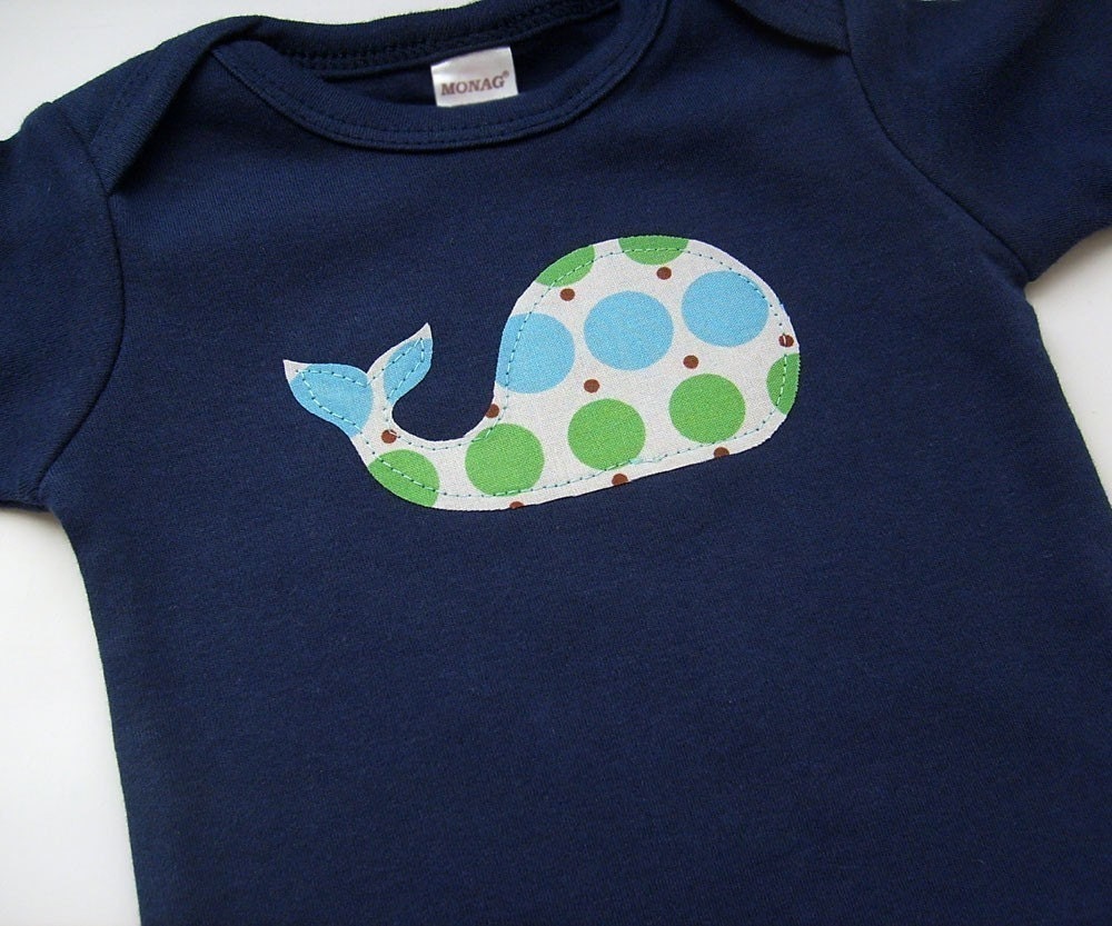 Newborn Baby Boy Clothes // Bodysuit Size 0-3 Months // Navy Blue Whale Clothes Clothing Cute