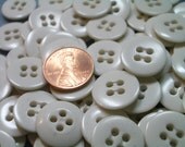 100 Vintage Buttons -   New Old Stock -   Creamy White