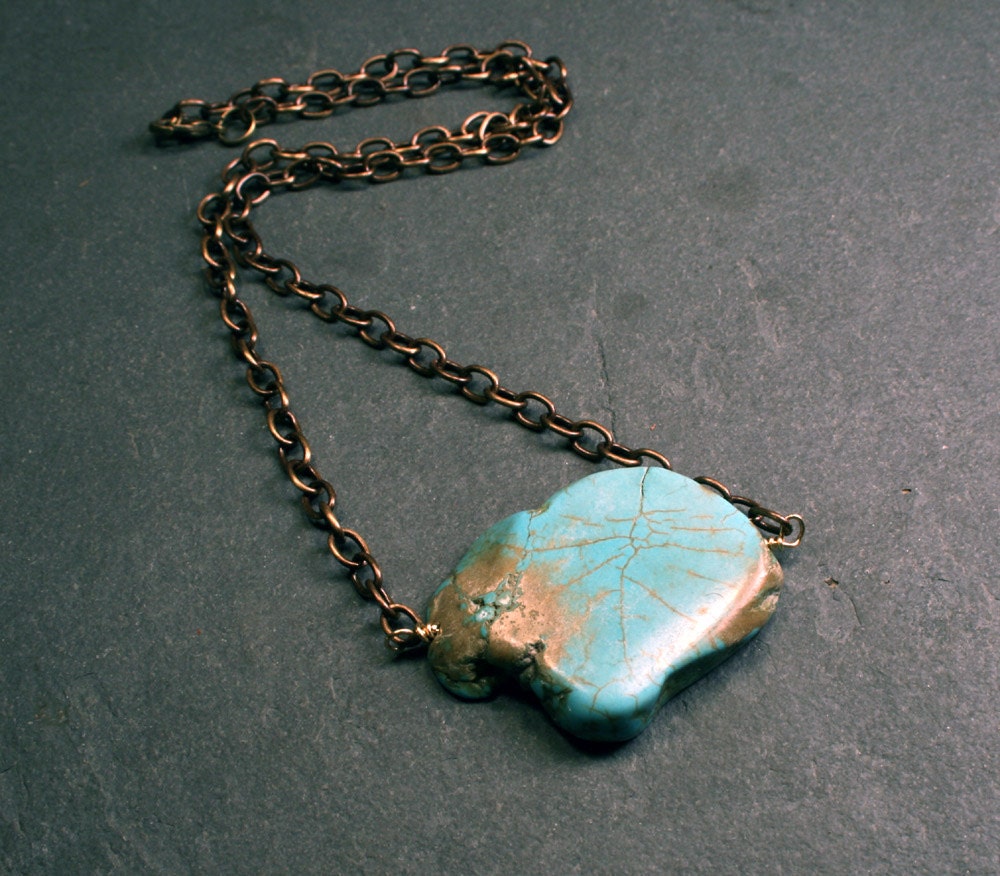 Southwestern Jewelry : Chunky Stone Necklace - Magnesite
