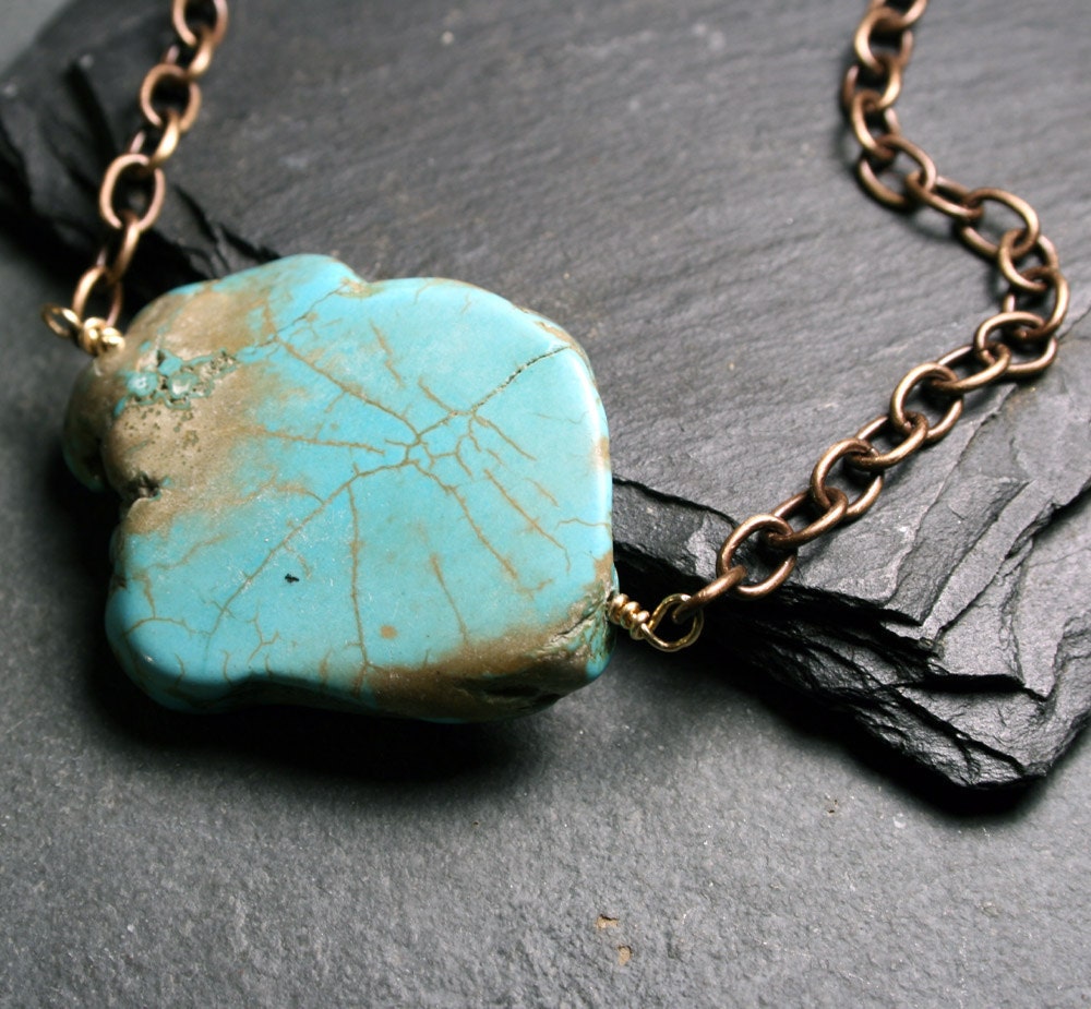 Southwestern Jewelry : Chunky Stone Necklace - Magnesite