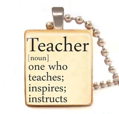 TEACHER necklace, teacher thank you pendant scrabble tile  pendant ,  teacher appreciation gift