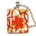 RED Flower Scrabble tile pendant with ball chain necklace included