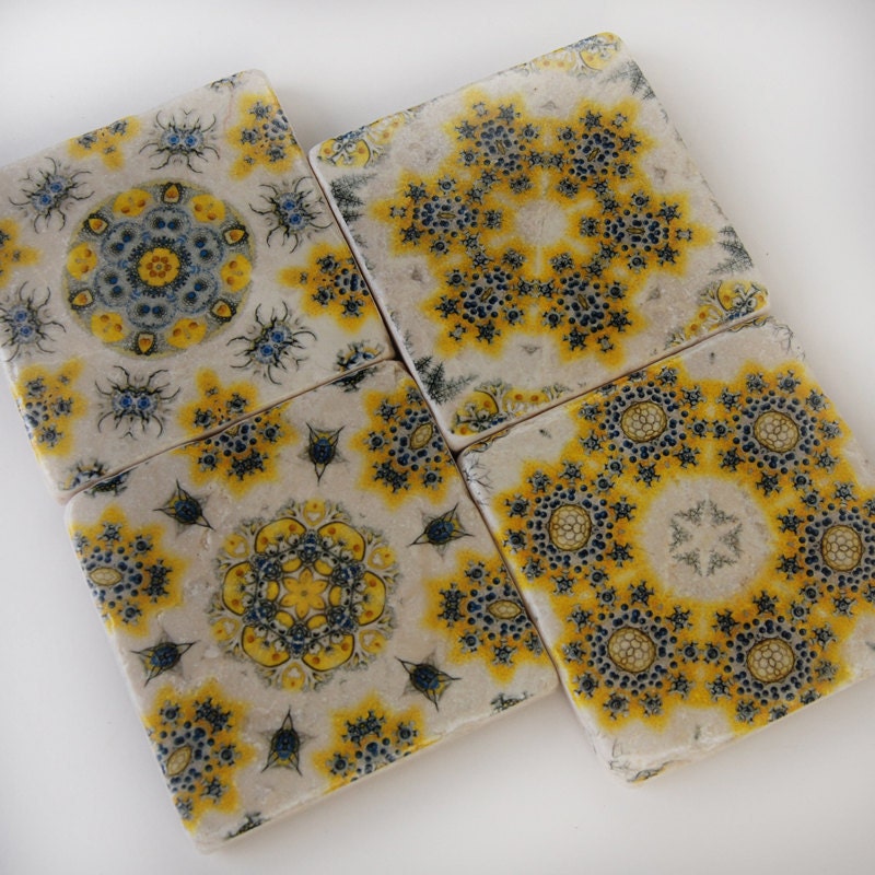 Sun & Sky Kaleidoscope coasters