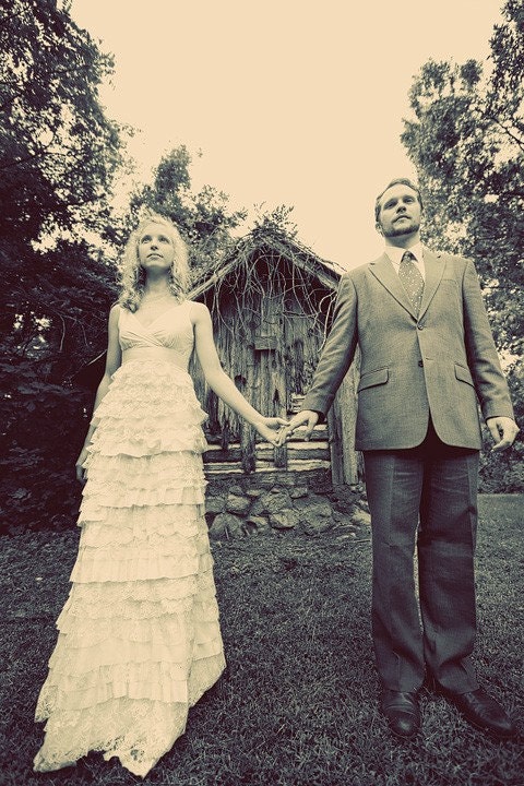Silk Layered Wedding Dress - Natureza Gown - Made to Order