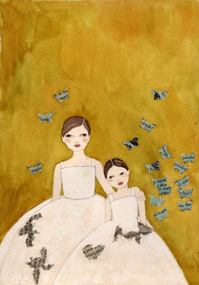 Butterflies print of original watercolor