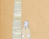 Girl and a Column  print of original drawing 