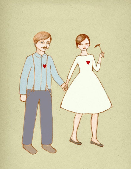 Boy and Girl  print of original drawing