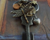 Dragonfly Medicine : A Vintage Layered Charm Key Necklace