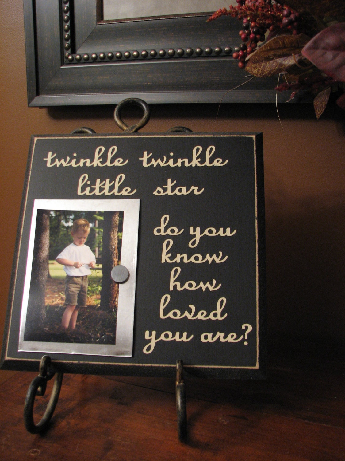 Distressed Wood Magnetic Photo Memo Board