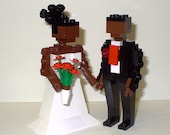 Custom LEGO Bride and Groom Wedding Cake Topper
