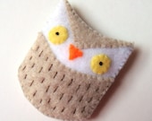 Owl Felt Brooch Woodland Animal Fashion Accessory Handmade Grey Felt Pin Kids Jewelry