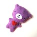 Felt Brooch Cute Purple Teddy Bear Red Heart Spring Fashion Accessory