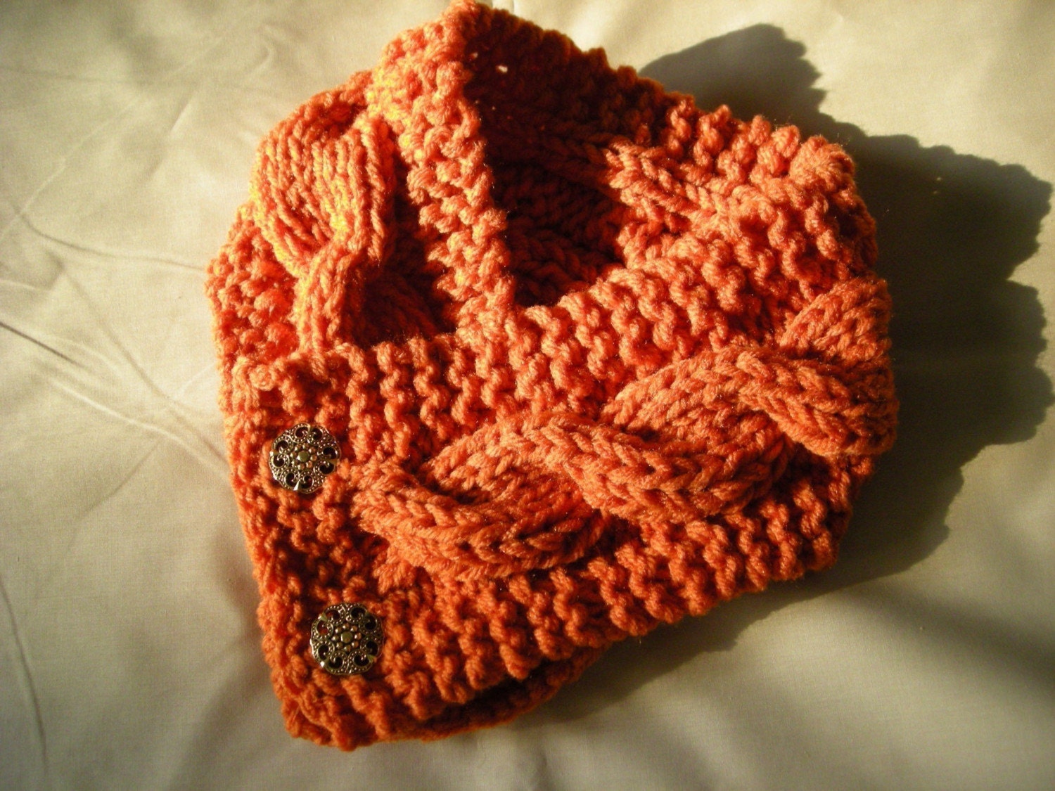 Double Knit Cowl Cable Scarf Pattern by brightcraft on Etsy