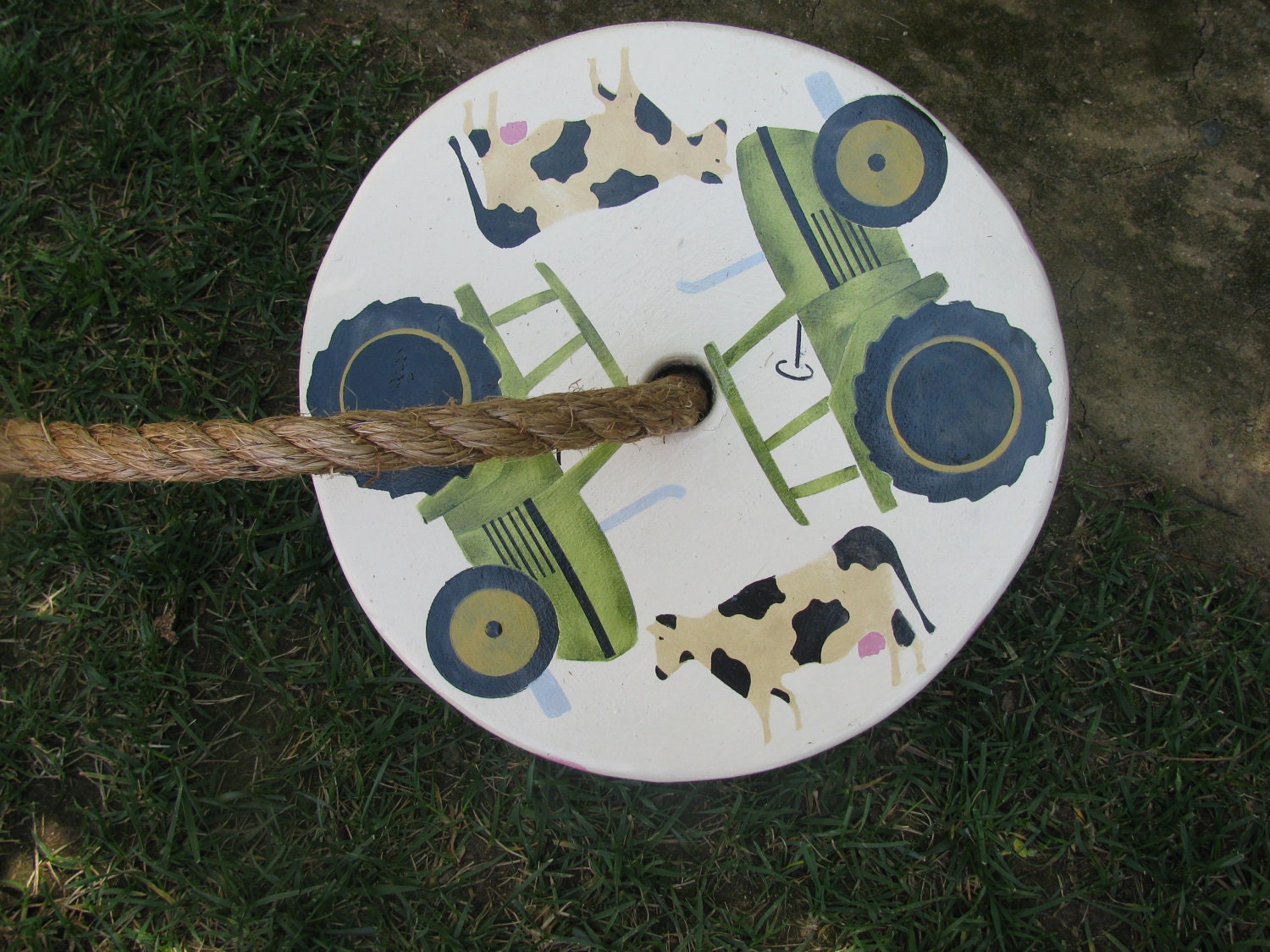 Wooden tree Swing... John Deere Tractor / Farm