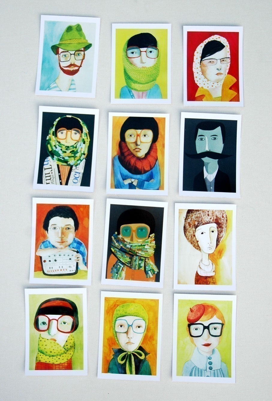 12 tiny portraits