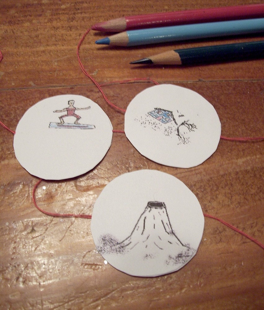 Twelve Unique Folk Art Thaumatropes with Templates