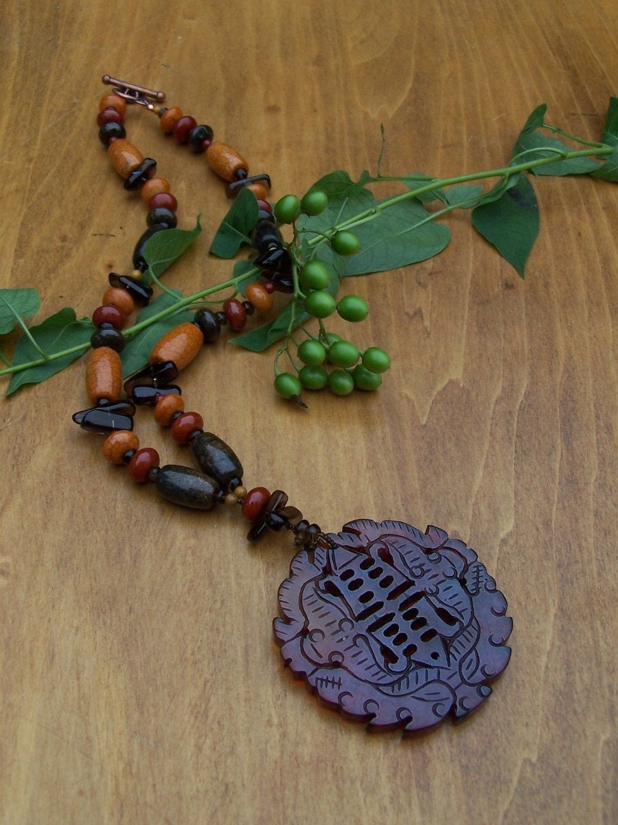Carved Agate Tree Of Life  Necklace Preview 3