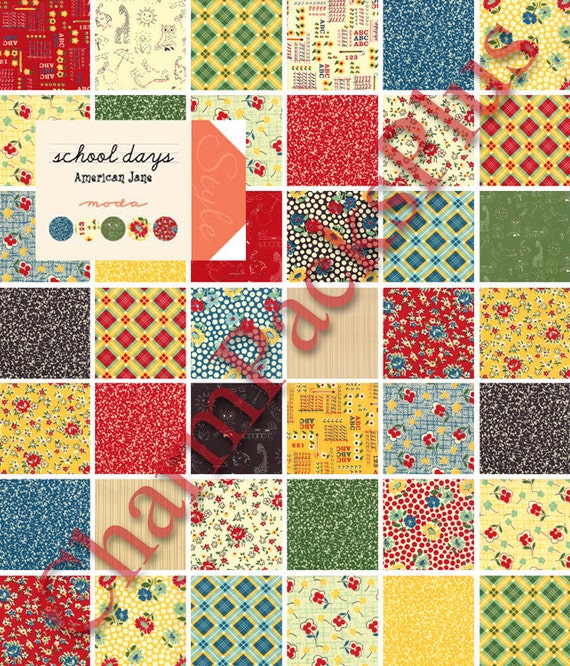 School Days Moda Fabric Charm Pack Five Inch Quilt By Charmpacks