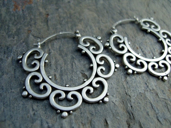 Ornate Tribal Hoops